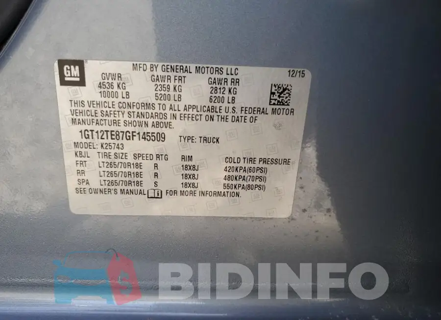1GT12TE87GF145509 Photo# 13