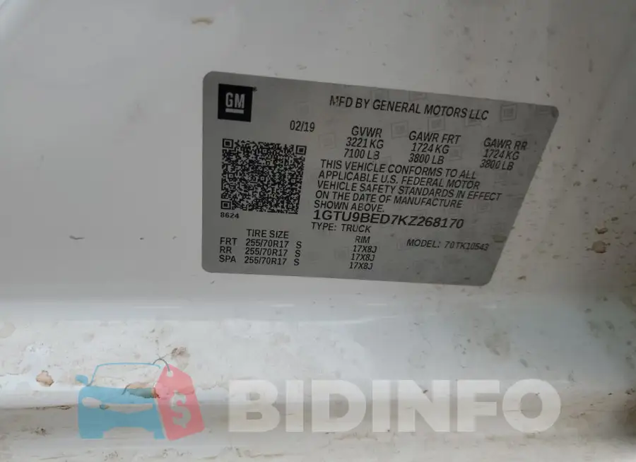 1GTU9BED7KZ268170 Photo# 12