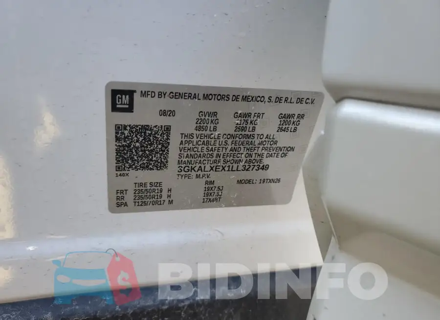 3GKALXEX1LL327349 Photo# 12