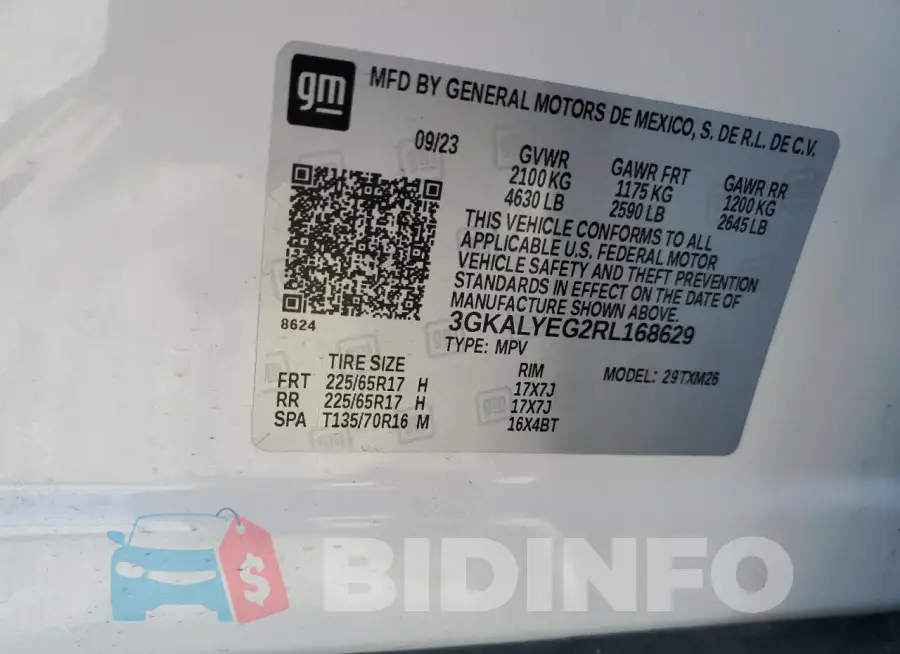3GKALYEG2RL168629 Photo# 13