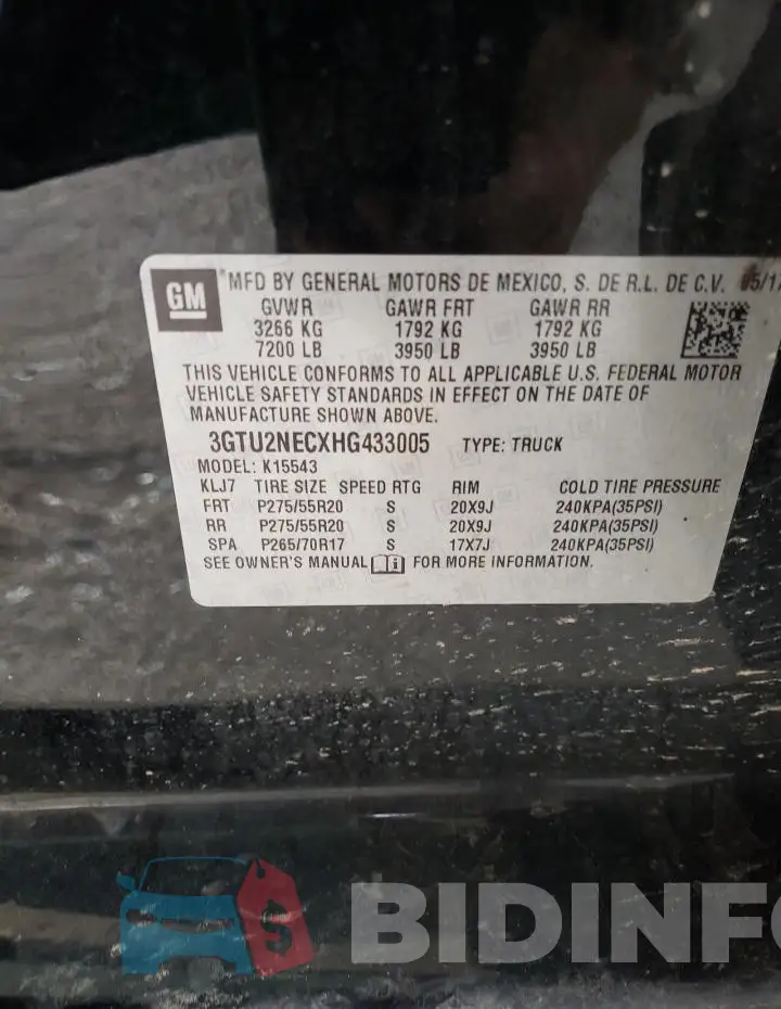 3GTU2NECXHG433005 Photo# 12