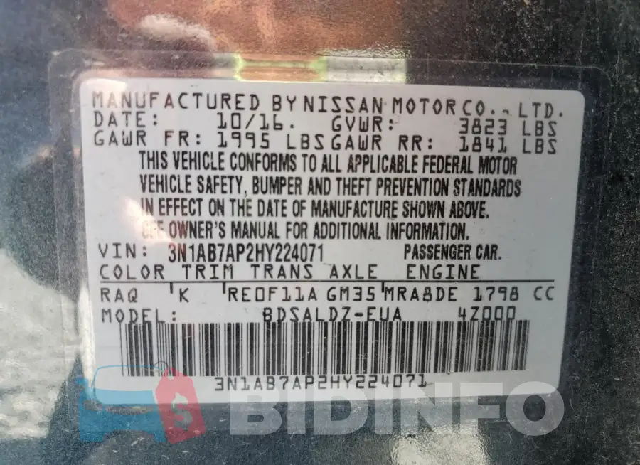 3N1AB7AP2HY224071 Photo# 13