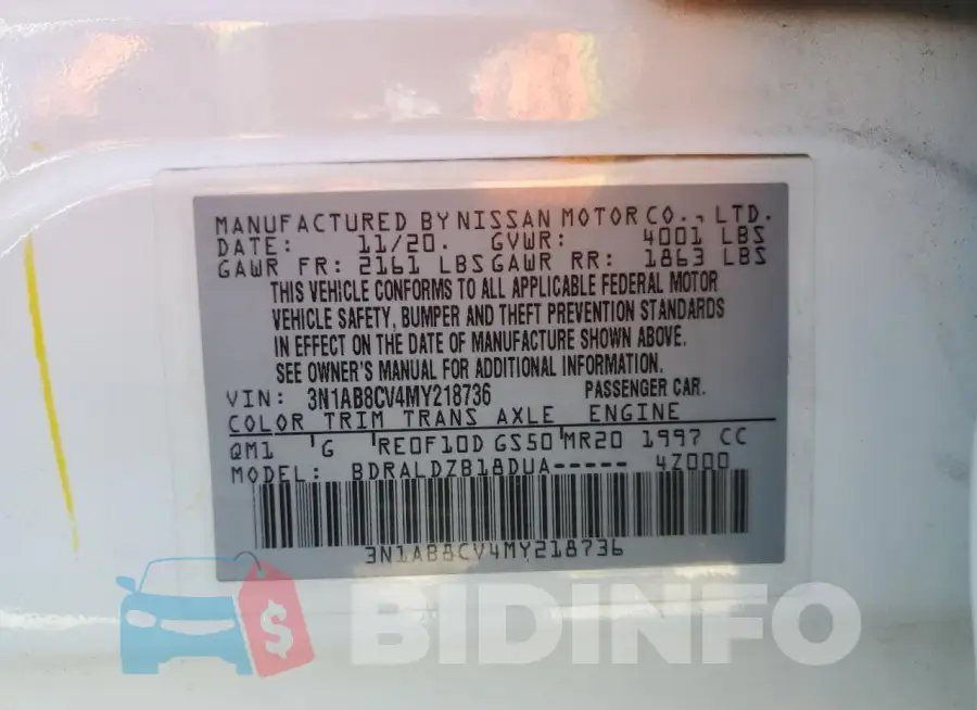 3N1AB8CV4MY218736 Photo# 12