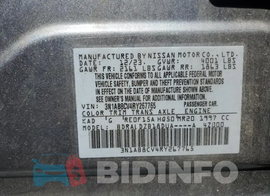 3N1AB8CV4RY267765 Photo# 12