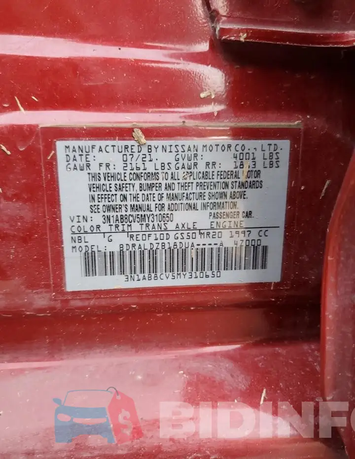 3N1AB8CV5MY310650 Photo# 12