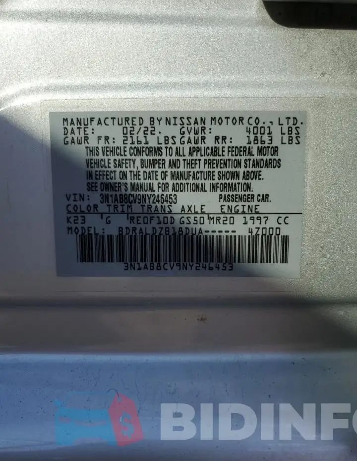 3N1AB8CV9NY246453 Photo# 12