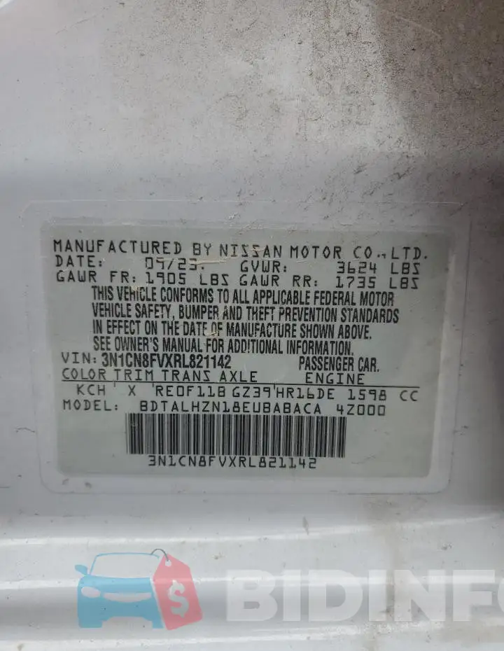 3N1CN8FVXRL821142 Photo# 13