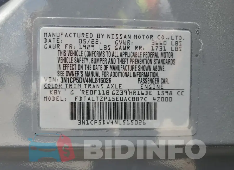 3N1CP5DV4NL515026 Photo# 13