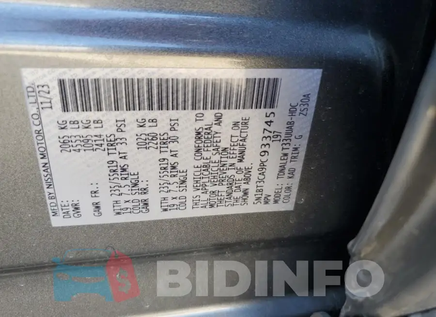 5N1BT3CA9PC933745 Photo# 13