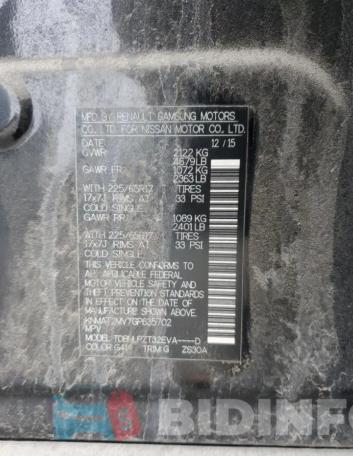 KNMAT2MV7GP635702 Photo# 13