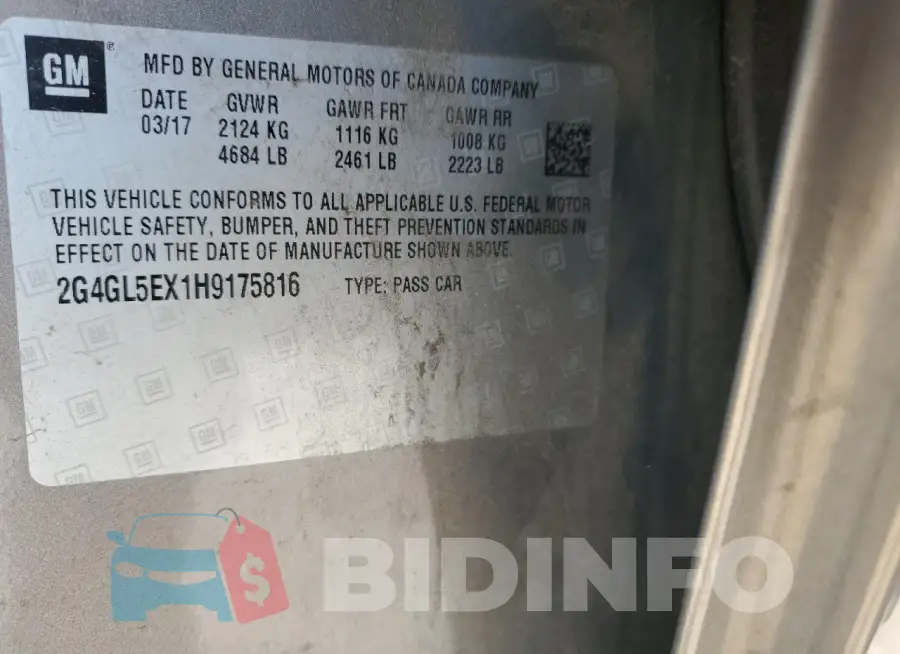 2G4GL5EX1H9175816 Photo# 12