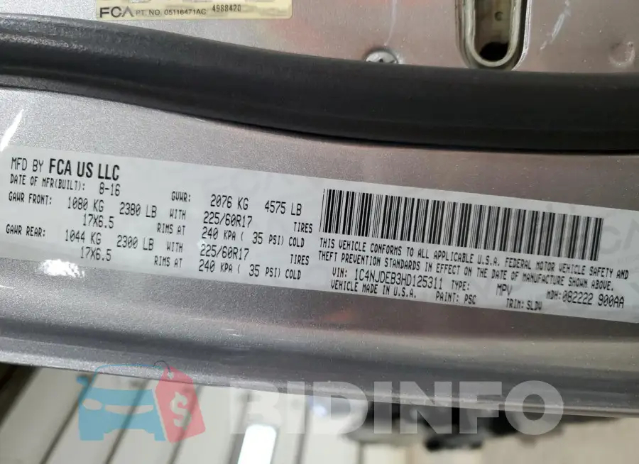 1C4NJDEB3HD125311 Photo# 13