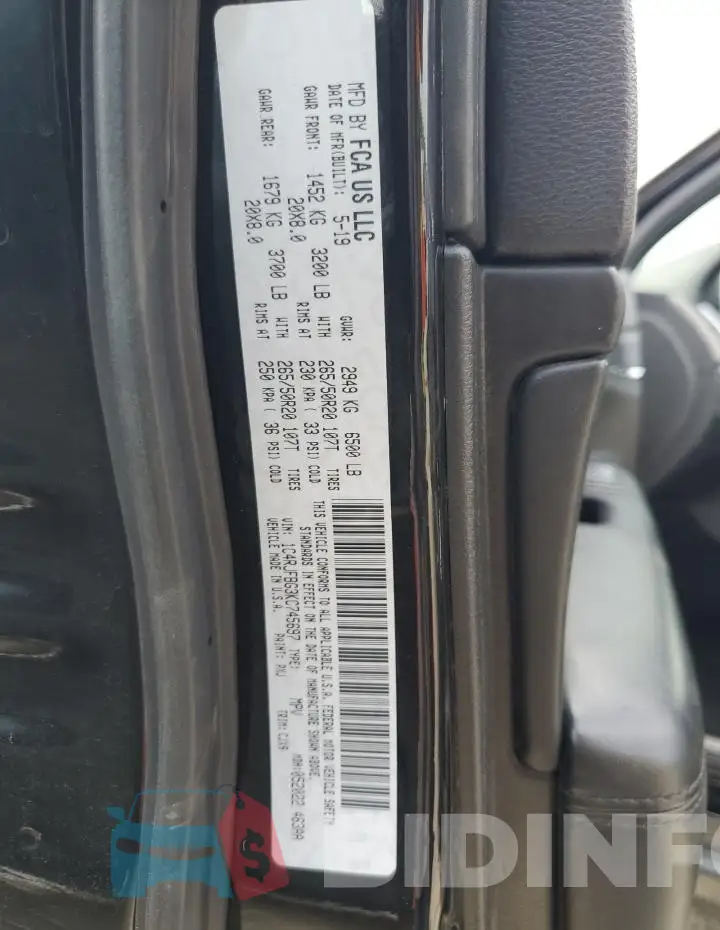1C4RJFBG3KC745697 Photo# 13