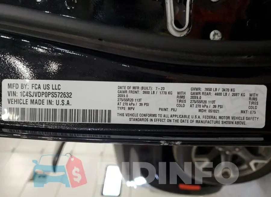 1C4SJVDP0PS572632 Photo# 14