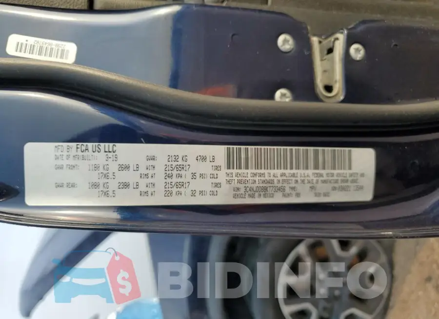 3C4NJDDB8KT733456 Photo# 13