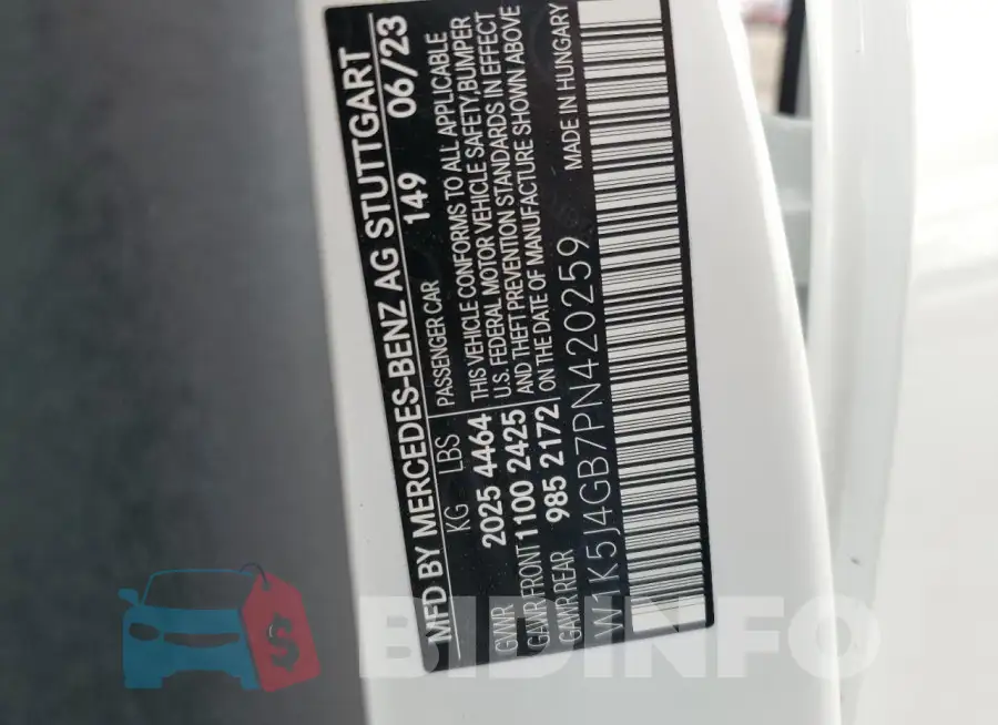 W1K5J4GB7PN420259 Photo# 12