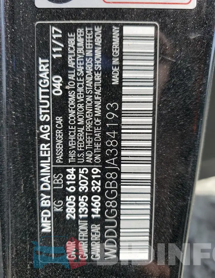 WDDUG8GB8JA384193 Photo# 12