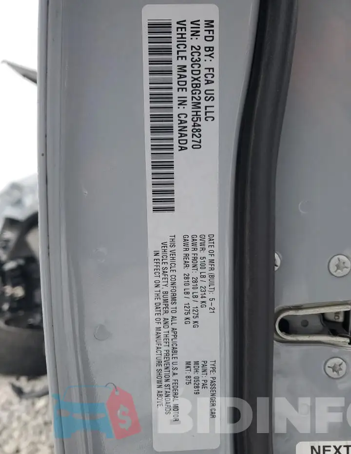 2C3CDXBG2MH548270 Photo# 12