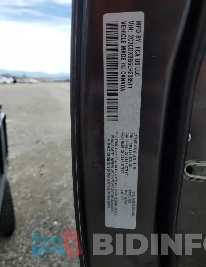 2C3CDXBG6LH238511 Photo# 12