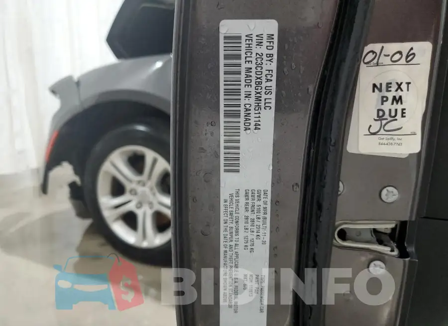 2C3CDXBGXMH511144 Photo# 12