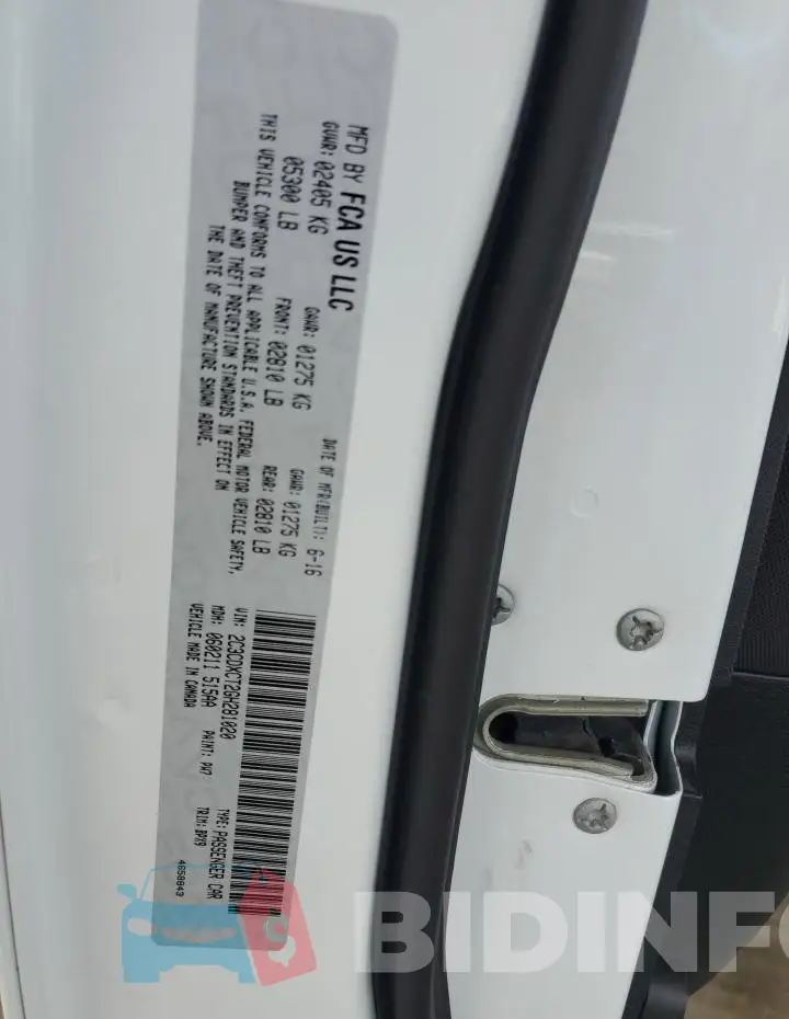 2C3CDXCT2GH281020 Photo# 12