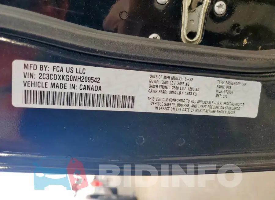 2C3CDXKG0NH209542 Photo# 13