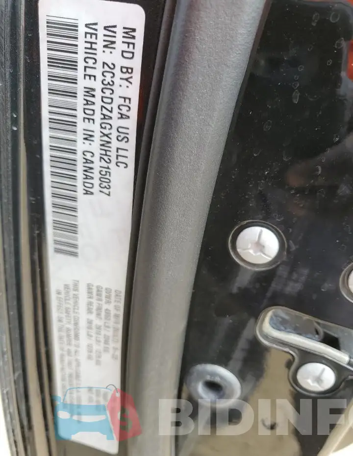 2C3CDZAGXNH215037 Photo# 12