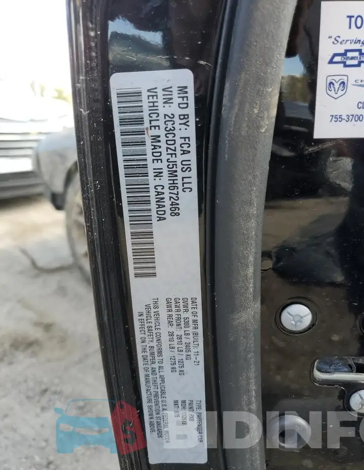 2C3CDZFJ5MH672468 Photo# 12