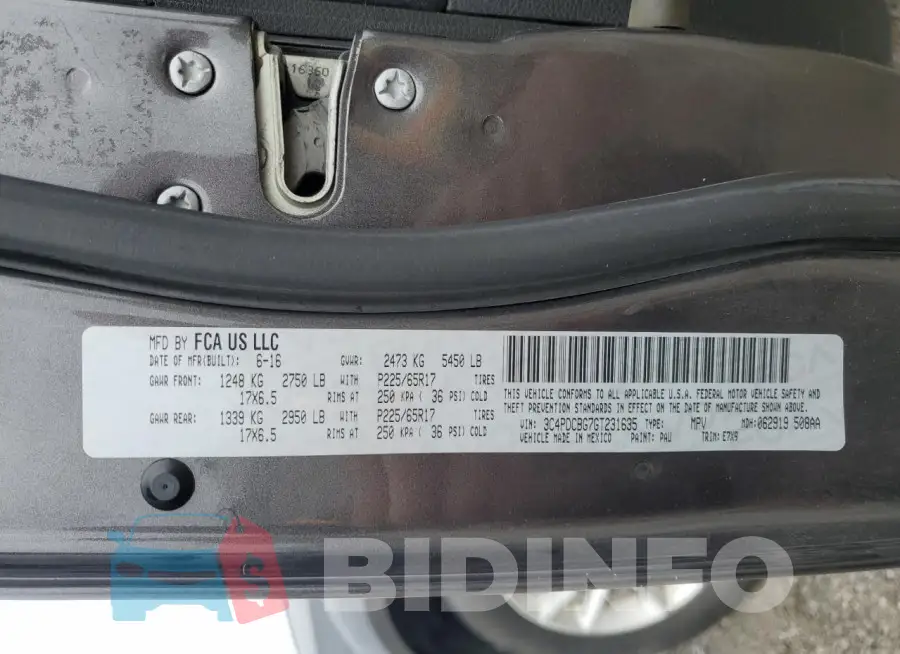 3C4PDCBG7GT231635 Photo# 13