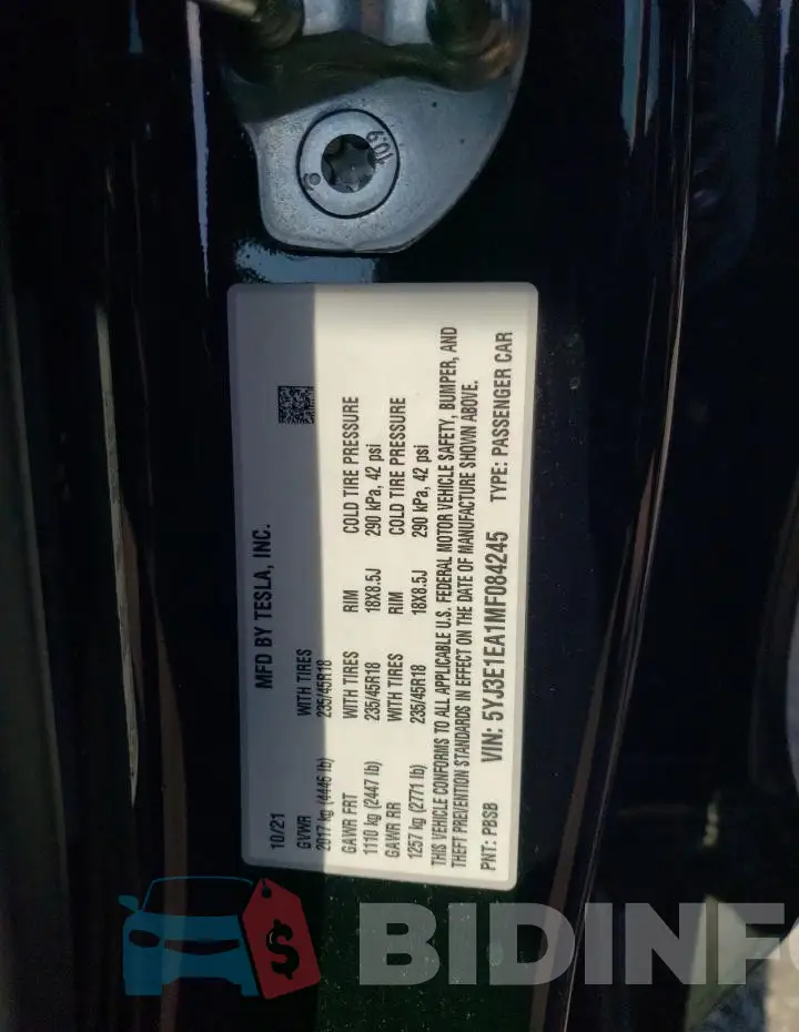 5YJ3E1EA1MF084245 Photo# 12