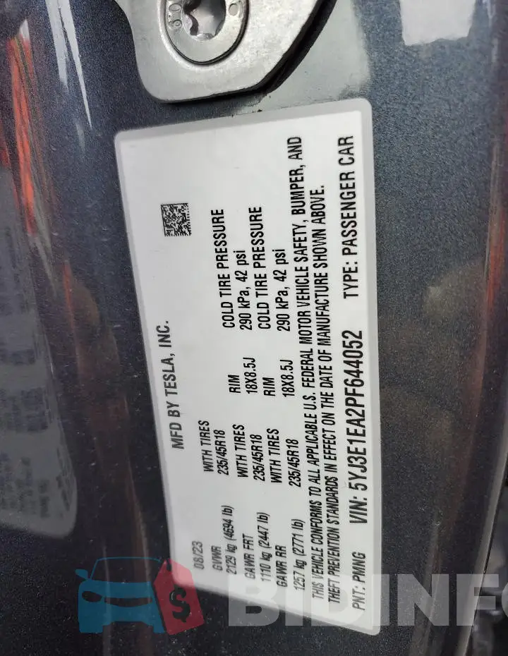 5YJ3E1EA2PF644052 Photo# 13