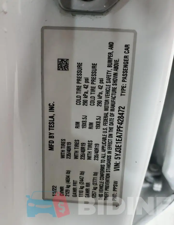 5YJ3E1EA7PF428472 Photo# 12