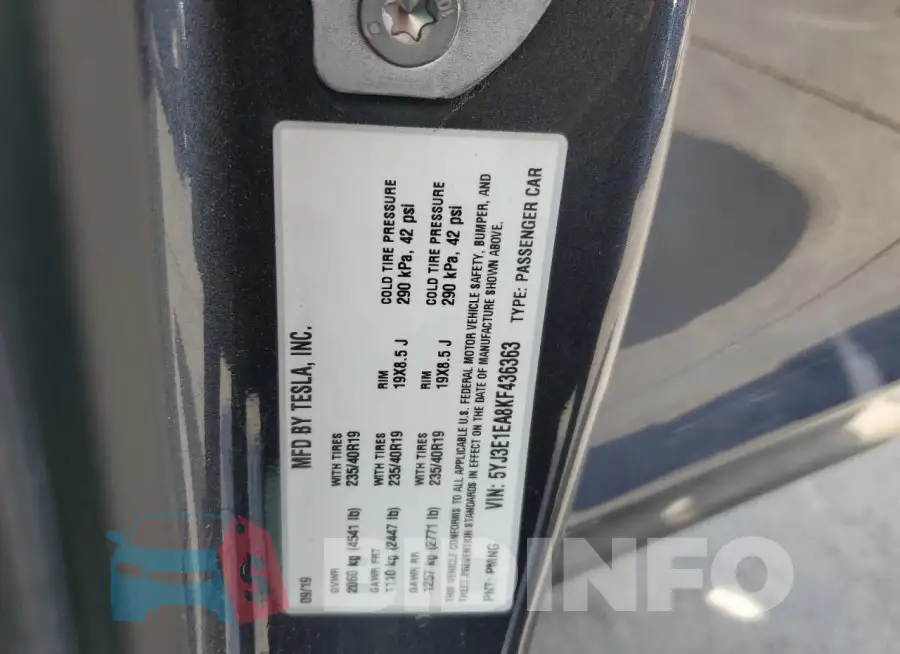 5YJ3E1EA8KF436363 Photo# 12