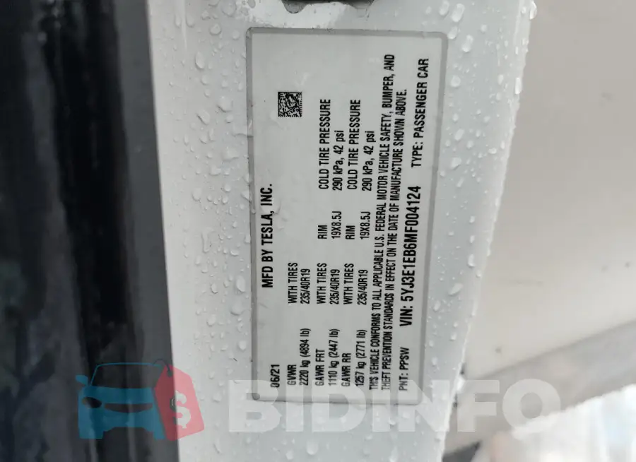 5YJ3E1EB6MF004124 Photo# 12