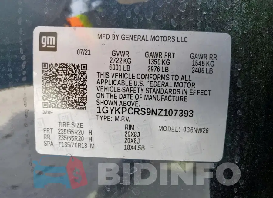 1GYKPCRS9NZ107393 Photo# 14