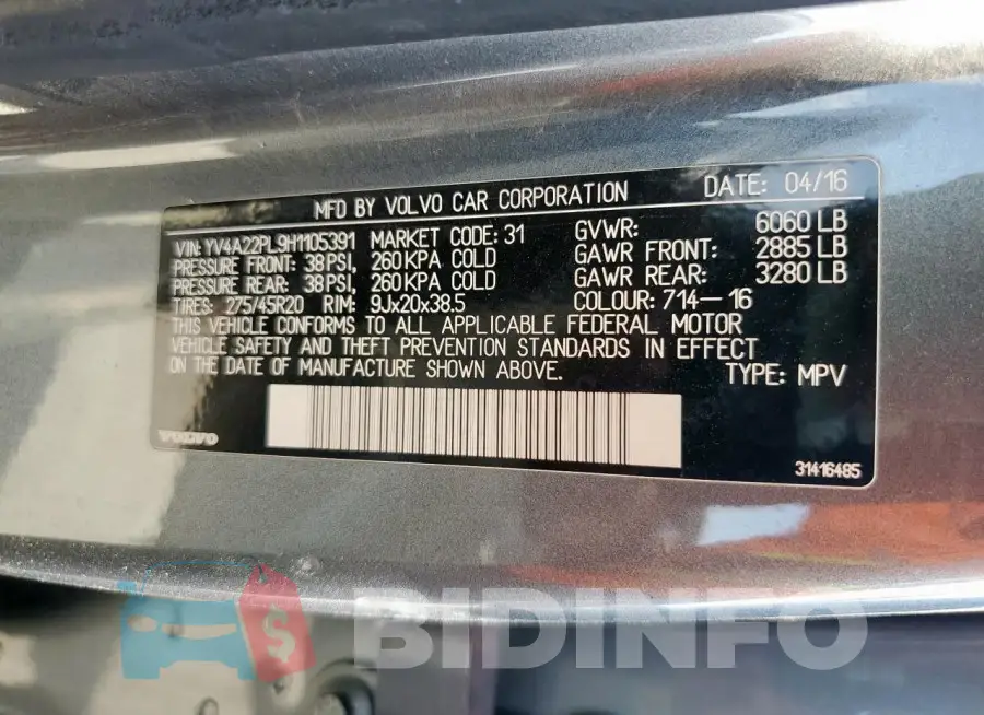 YV4A22PL9H1105391 Photo# 13