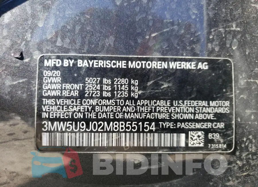 3MW5U9J02M8B55154 Photo# 12