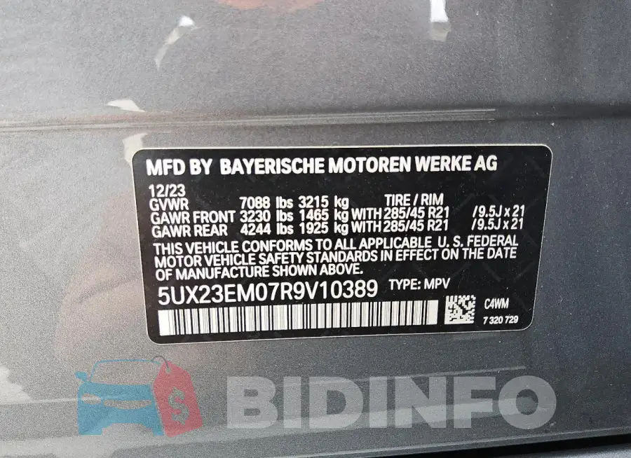 5UX23EM07R9V10389 Photo# 13