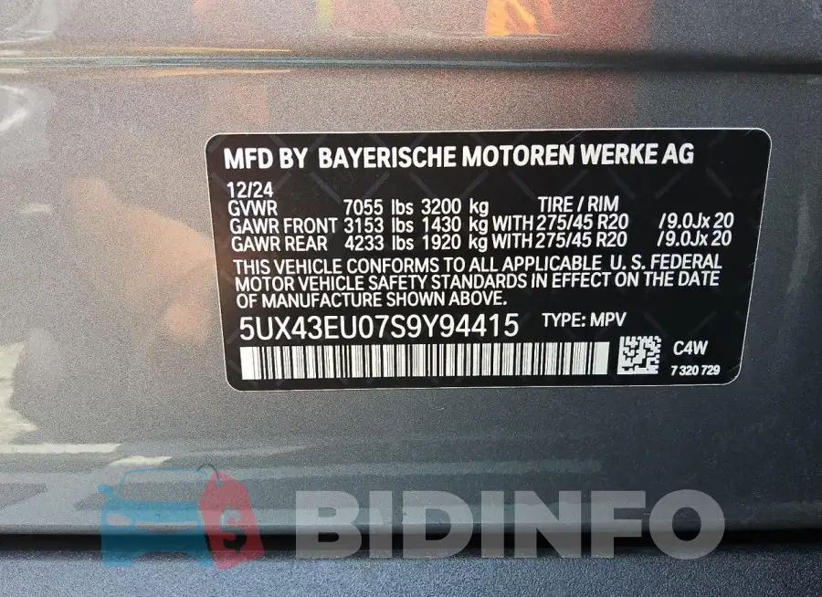 5UX43EU07S9Y94415 Photo# 13