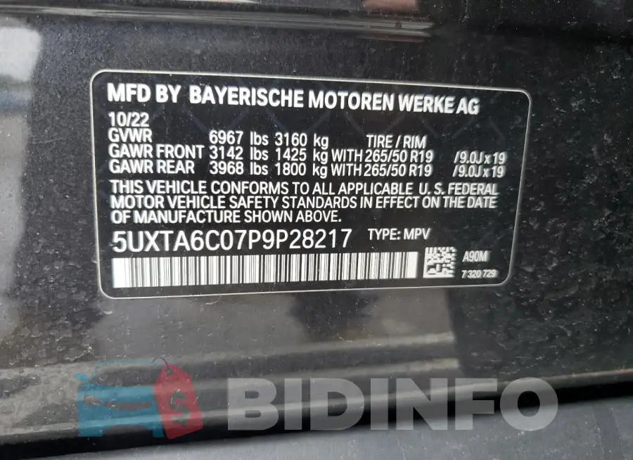 5UXTA6C07P9P28217 Photo# 13