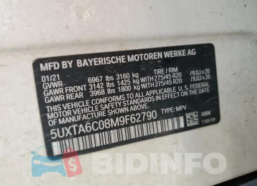 5UXTA6C08M9F62790 Photo# 13
