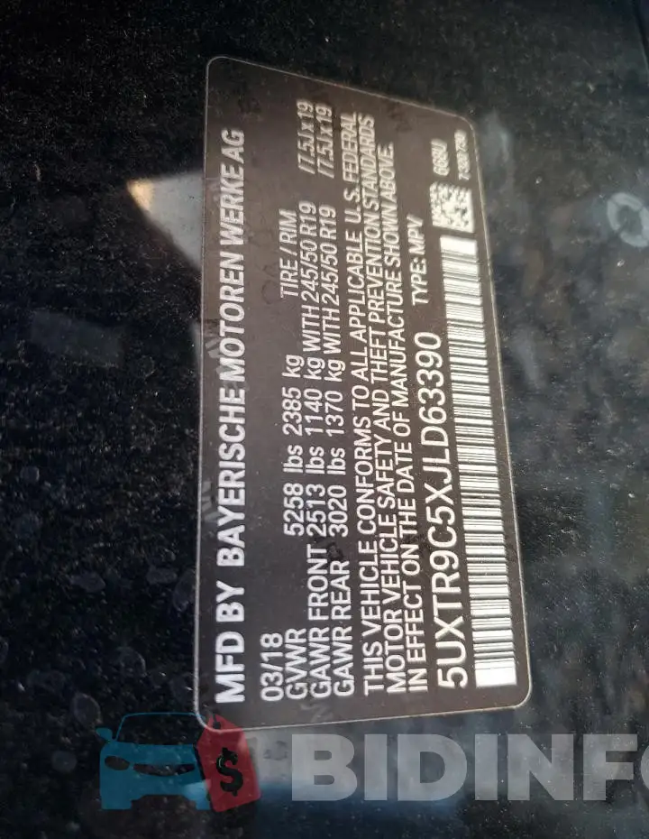 5UXTR9C5XJLD63390 Photo# 13