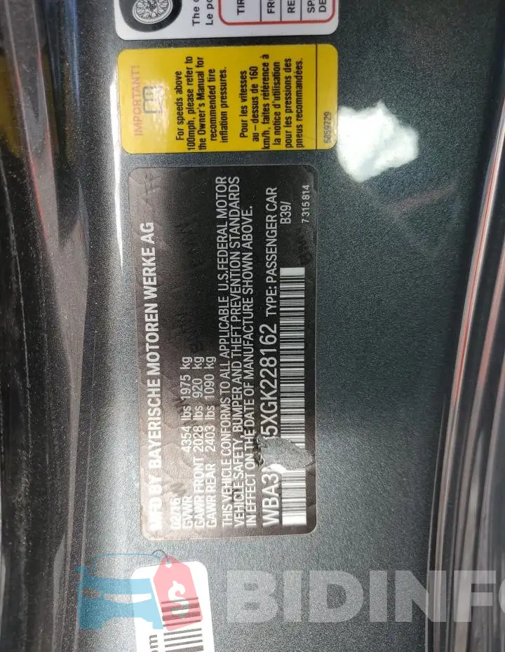 WBA3N7C5XGK228162 Photo# 13
