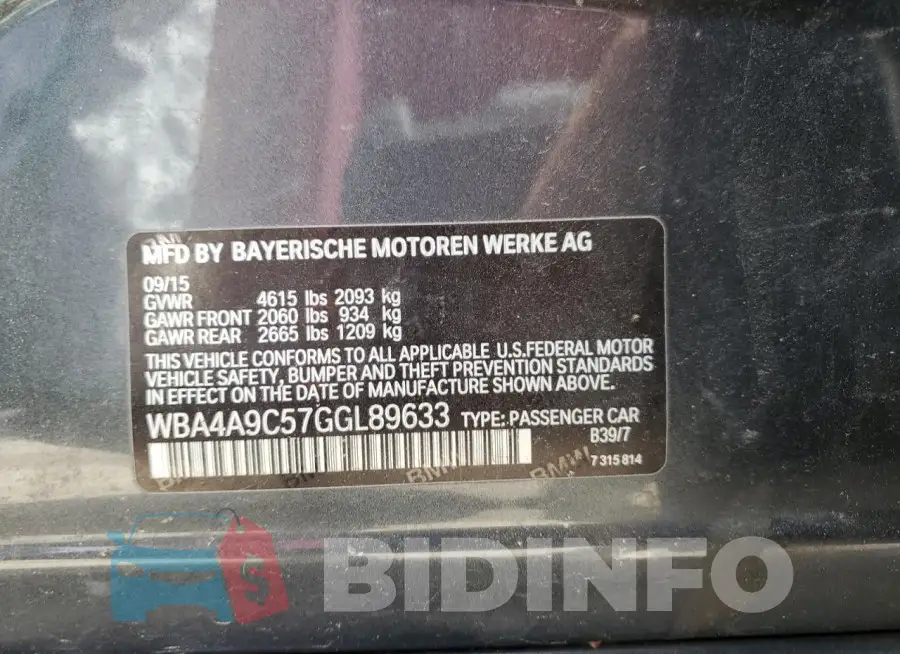 WBA4A9C57GGL89633 Photo# 12