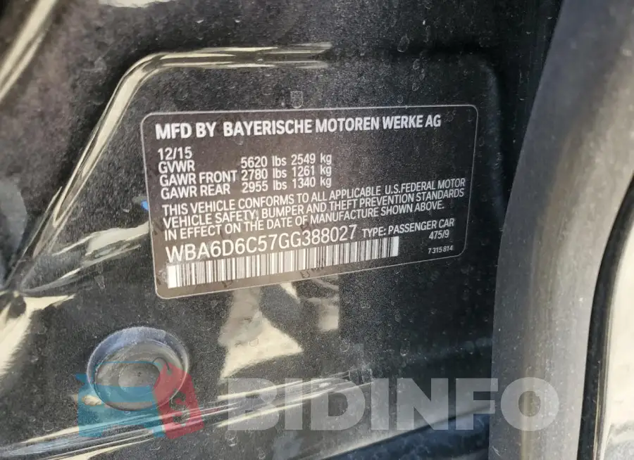 WBA6D6C57GG388027 Photo# 12