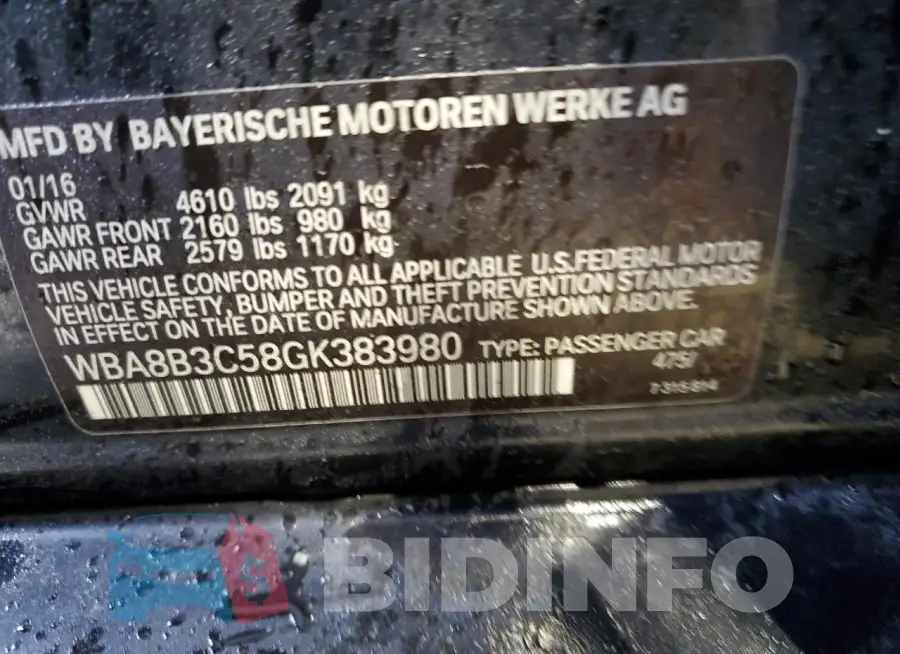 WBA8B3C58GK383980 Photo# 12