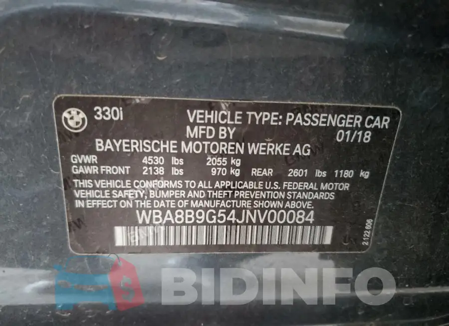 WBA8B9G54JNV00084 Photo# 12