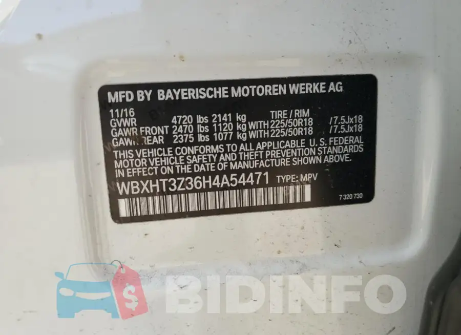 WBXHT3Z36H4A54471 Photo# 14
