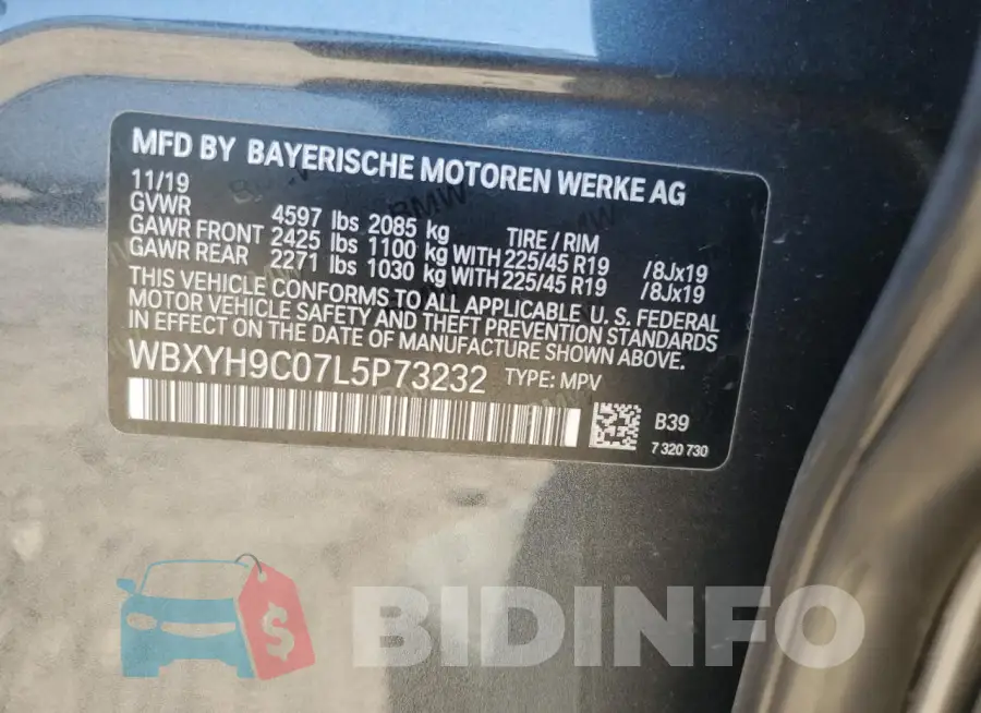 WBXYH9C07L5P73232 Photo# 13