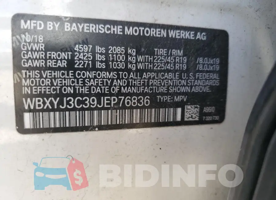 WBXYJ3C39JEP76836 Photo# 13